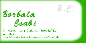 borbala csabi business card